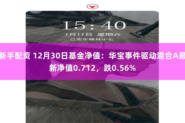 新手配资 12月30日基金净值：华宝事件驱动混合A最新净值0.712，跌0.56%