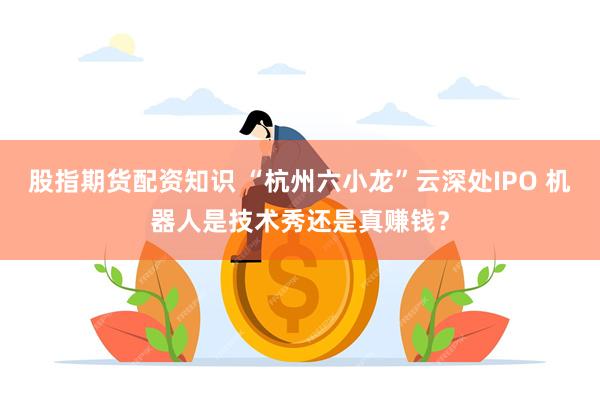 股指期货配资知识 “杭州六小龙”云深处IPO 机器人是技术秀还是真赚钱?