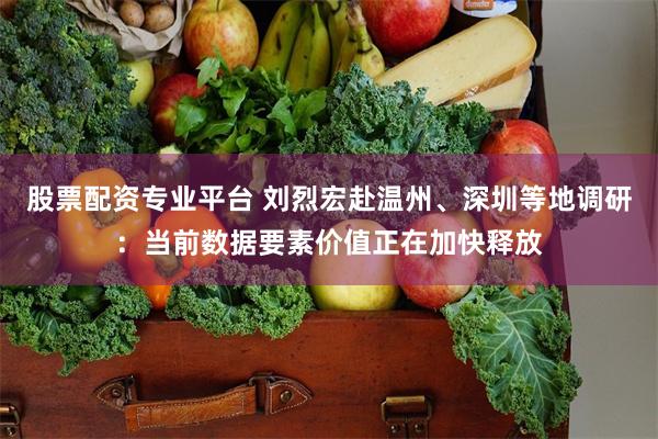 股票配资专业平台 刘烈宏赴温州、深圳等地调研：当前数据要素价值正在加快释放