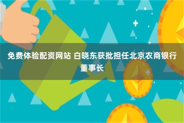 免费体验配资网站 白晓东获批担任北京农商银行董事长